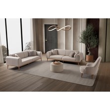 Edsy Home Rebull 3+3+1 Koltuk Takımı Sütlü Kahve