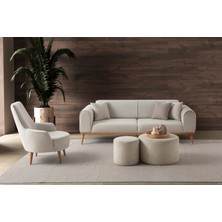 Edsy Home Rebul 3+3+1+1 Koltuk Takımı Krem Renk
