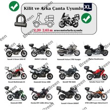 Breen Tüm Modellere Uyumlu Siyah (XL) Beden Motosiklet Brandası, Arka Çanta ve Kilit Uyumlu, Güvenli, Su Geçirmez Dayanıklı Kumaş