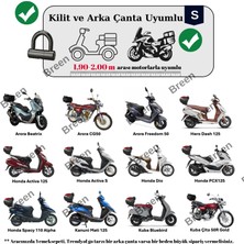 Breen Tüm Modellere Uyumlu Gri (S) Beden Motosiklet Brandası, Arka Çanta ve Kilit Uyumlu, Güvenli, Su Geçirmez Dayanıklı Kumaş