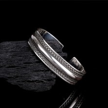 Tesbih Sepetim 925  AyarGümüş Erkek Kelepçe Bileklik Modeli