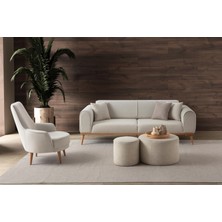 Rebul 3+1 Koltuk Takımı Krem Renk