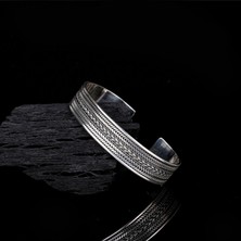 Tesbih Sepetim 925  AyarGümüş Erkek Kelepçe Bileklik Hasır Modeli