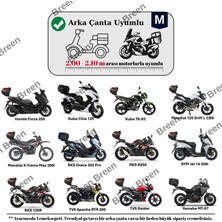 Breen Tüm Modellere Uyumlu Siyah (M) Beden Motosiklet Brandası, Arka Çanta Uyumlu, Güvenli, Su Geçirmez Dayanıklı Kumaş