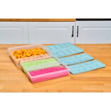 Saklama Kabı Soft Kapak 3 Lü Set (  2 Adt 1.1 Lt ) + ( 1 Adt 3 Lt ) Su Yeşili Dondurucu Kabı