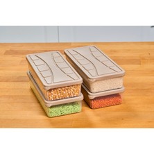 Saklama Kabı Soft Kapak 4 Adet 1.1 Lt Kum Beji Dondurucu,erzak Kabı
