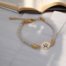 Archin Kadınlar İçin Özel Tasarımlı 14 Ayar Altın Plakalı Zulfikar Bilekliği