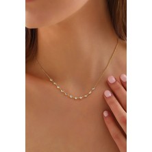 Queen Silver Jewelry 925 Ayar Gümüş, Sıralı Zirkon Taşlı Kolye