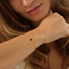 Queen Silver Jewelry 925 Ayar Gümüş Örme Kaplan Gözü Doğal Taş Bileklik