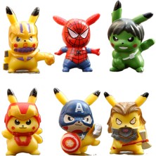 Luxixi 6 Avengers Cos Bikachu Mini Dıy Peyzaj Mikro Peyzaj Dekorasyon Süsleme Biblolar (Yurt Dışından)