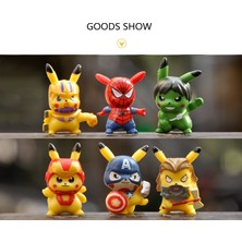 Luxixi 6 Avengers Cos Bikachu Mini Dıy Peyzaj Mikro Peyzaj Dekorasyon Süsleme Biblolar (Yurt Dışından)