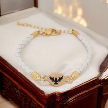 Archin Kadınlar İçin Özel Tasarımlı 14 Ayar Altın Plakalı Kartal Bilekliği