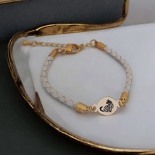 Archin Kadınlar İçin Özel Tasarımlı 14 Ayar Altın Plakalı Kedi Bilekliği