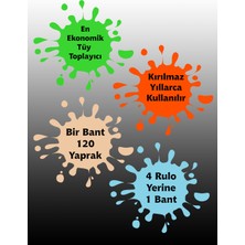 Tuybox Lila + 6 Bant 720 Yaprak Koli Bantlı Tüy Toplayıcı, tüy toplama rulosu yerine