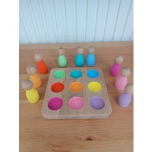 Moccotoys Eşleştirme Tablalı Peg Bebek Seti - 9 Renk