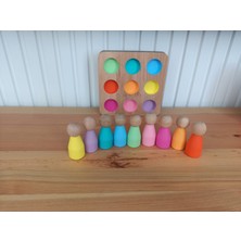 Moccotoys Eşleştirme Tablalı Peg Bebek Seti - 9 Renk
