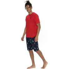U.S. Polo Assn. U.s. Polo Bisiklet Yaka T-Shirt, Cepli ve Desenli Şort Takım