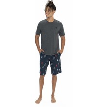 U.S. Polo Assn. U.s. Polo Bisiklet Yaka T-Shirt, Cepli ve Desenli Şort Takım