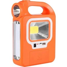 HB-6399A Cob Ledli Solarlı 3 Kademeli USB Çıkışlı Şarjlı Işıldak Fener