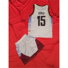Bergibo Denver Jokıc 15 Nefes Alan Terletmeyen Çocuk Basketbol Forması Mavi