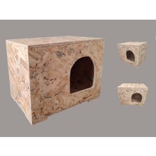 Umrayz Dış Mekan Yağmura ve Soğuğa Dayanıklı Osb Kedi Evi Yuvası Sokak Dostlarımız Için Yan Kapı