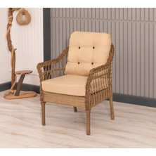 Btk Concept Milas tekli bahçe ve balkon takımı kahverengi 1+1 masalı ıki kişilik