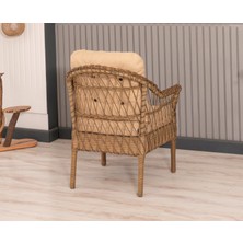 Btk Concept Milas tekli bahçe ve balkon takımı kahverengi 1+1 masalı ıki kişilik