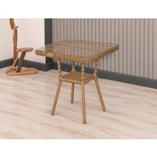 Btk Concept Milas tekli bahçe ve balkon takımı kahverengi 1+1 masalı ıki kişilik