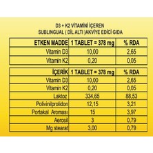 ORY D3 K2 Vitamini Dil Altı Takviye Edici Gıda 30 Tablet