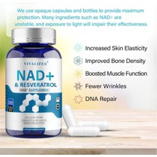 Vıvalıfer Nad+ Supplement 1500 Mg - 120 Capsules High Purity Nad+ & Resveratrol - Tmg - Usa