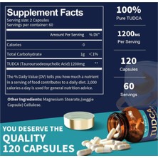 Totaria Tudca Bile Salts 1200MG  120 Capsules, 60 Servis  Ultra Strength Pure Tudca Liver , Liver And Gallbladder Cleanse.made In Usa