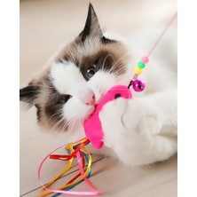 Zen Dog Kedi Olta Oyuncak - Balık Tasarımlı, Çıngıraklı ve Renkli Tüylü