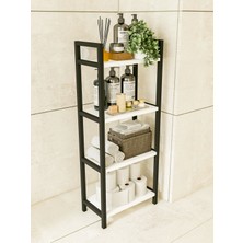 Montenero Banyo Rafı Metal Parlak Beyaz Çok Amaçlı Dolap Banyo Düzenleyici