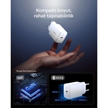 Spigen 20W USB-C Mini Hızlı Şarj Aleti  PPS / Şarj Isısını Düşürür GaN Destekli Akım Korumalı Güç Adaptörü iPhone & Android & iPad Type-C EE201 White - ACH08701