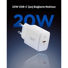 Spigen 20W USB-C Mini Hızlı Şarj Aleti  PPS / Şarj Isısını Düşürür GaN Destekli Akım Korumalı Güç Adaptörü iPhone & Android & iPad Type-C EE201 White - ACH08701