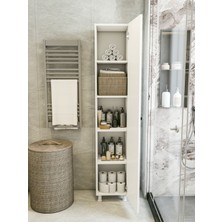 Montenero Çok Amaçlı Dolap Parlak Beyaz Country Banyo Dolabı