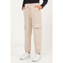 Hopi Kids Kız Çocuk Kargo Cepli Paçası Lastikli Belden Ipli Eşofman Alt