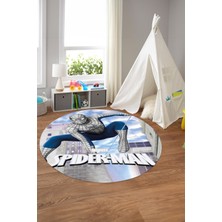 Napoli Home Baskılı Çizgi Film Karakteri Yıkanabilir Kaymaz  Yuvarlak Çocuk Odası Halısı, Çocuk-Y-63-Beyaz,