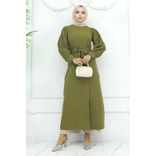 Moda Mihram Piliseli Yırtmaçlı Takım Haki 19239