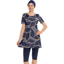 REMSA Kısa Kol Taytlı Yarı Kapalı Mayo 202-504 Lacivert