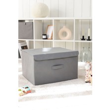 Rek Home Kapaklı dolap ıçi çamaşır oyuncak düzenleyici katlanır saklama kutusu hurç 48x40x30