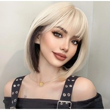 Gigi Giyim Kısa Düz Perçemli Bob Peruk