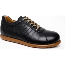 Morven Erkek Siyah Deri Smart Casual Ayakkabı