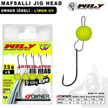 Wily Jig Head Mafsallı Owner Iğneli - Limon