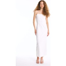 DeFacto Bodycon Vücudu Saran Straplez Maxi Abiye Elbise D3268AXNS