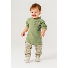 JNF Kids Erkek Bebek Ekose Müslin Ikili Takım