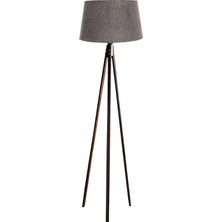 Ağaç Ustası Oval  3 Ayak Tripod  Lambader Abajur Köşe Lambası Ahşap Ceviz