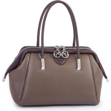 Nas Bag Vintage  Kadın Midi Boy El ve Çapraz Çanta  Vizon Kahve Lopez