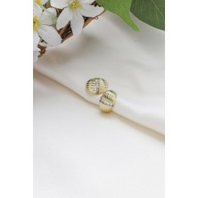 Bombeli Taşlı Çelik Küpe