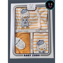 Baby Kids Colors Ördek Nakışlı (Kutulu)  Pamuklu Yeni Doğan 5'li Hastane Çıkışı